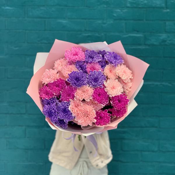 9 хризантем "Красочный бум"