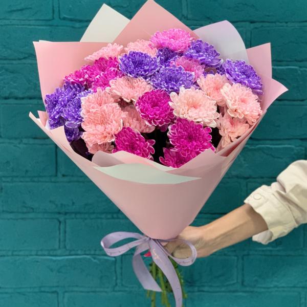 9 хризантем "Красочный бум"