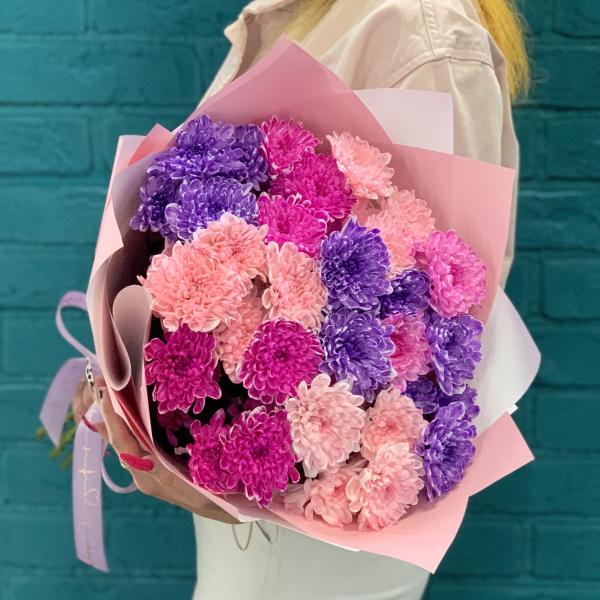 9 хризантем "Красочный бум"