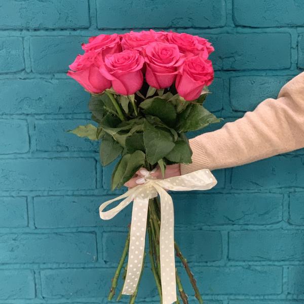 13 малиновых роз "Млечный путь"