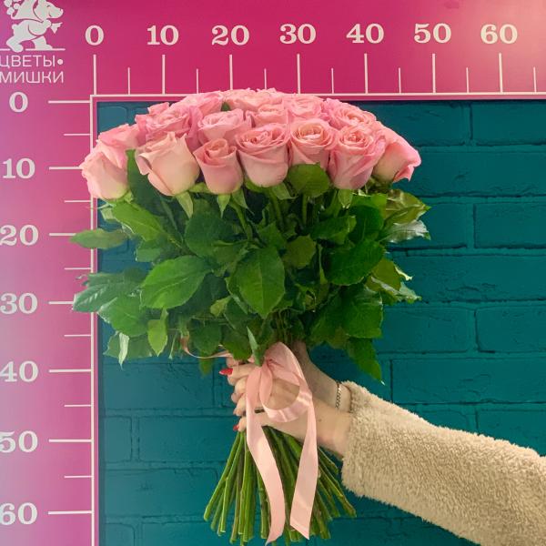 55 розовых роз "розовое безумие"
