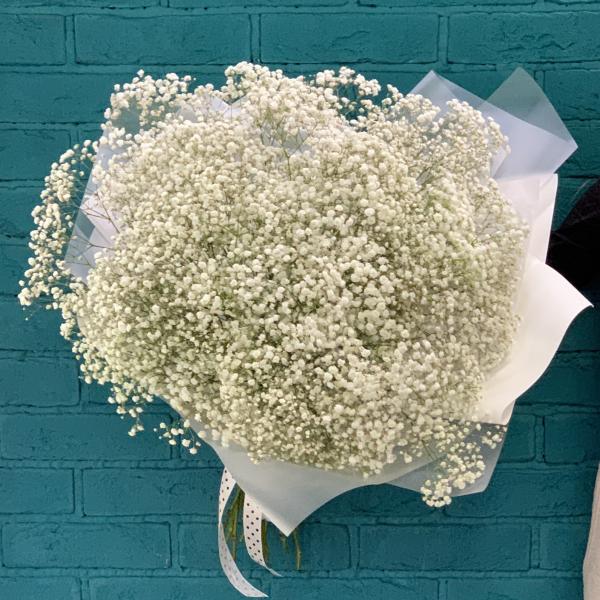 23 белых гипсофил "Лунное затмение"