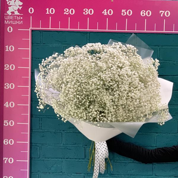 23 белых гипсофил "Лунное затмение"