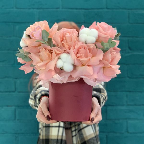 Французская роза и хлопок "Бордо"