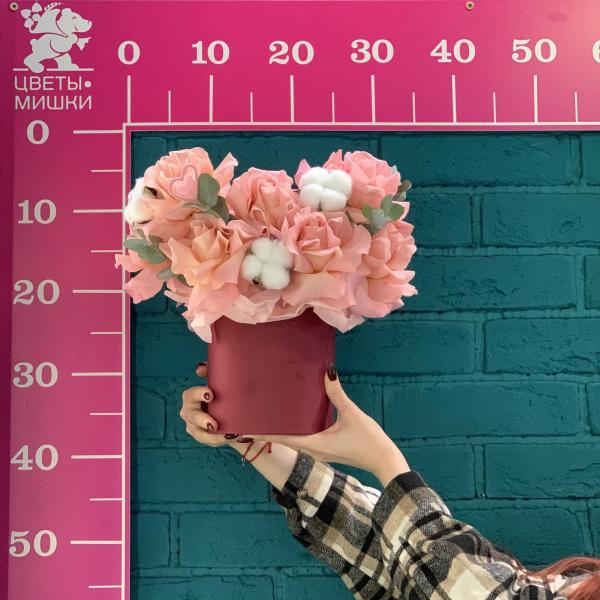 Французская роза и хлопок "Бордо"