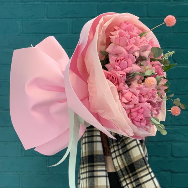 Роза и альстромерия "Ягодный коктейль"