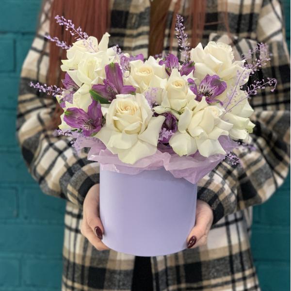 Роза и альстромерия "Аромат лаванды"