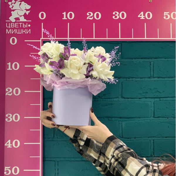 Роза и альстромерия "Аромат лаванды"