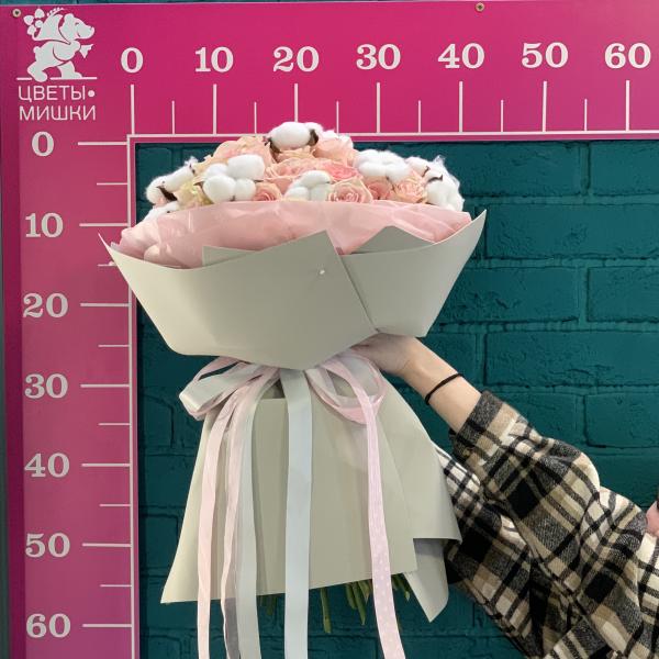 Роза и хлопок "Весенний прилив"