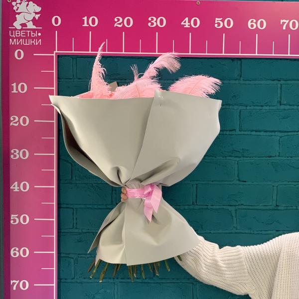 45 розовых роз  "Безмятежная красота"