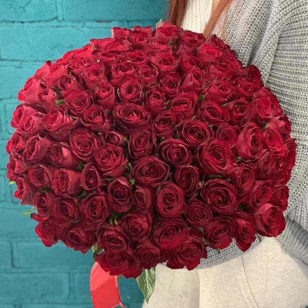 101 красная роза "Роскошь Венеции"