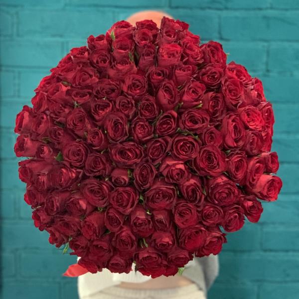 101 красная роза "Роскошь Венеции"