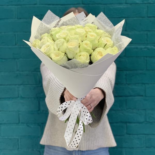 25 пионовидных роз "Одержимость"