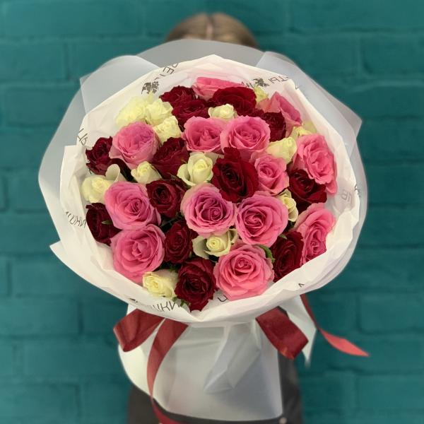39 роз "Малиновое варенье"