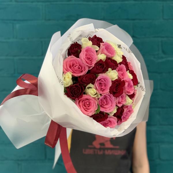 39 роз "Малиновое варенье"