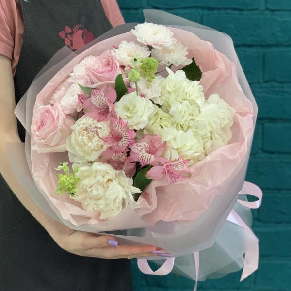 Хризантема и альстромерия "Летнее счастье"