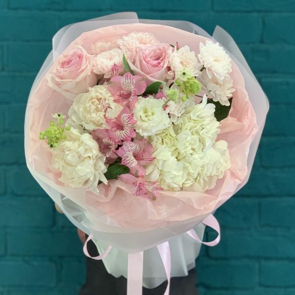 Хризантема и альстромерия "Летнее счастье"