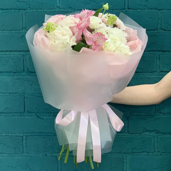 Хризантема и альстромерия "Летнее счастье"