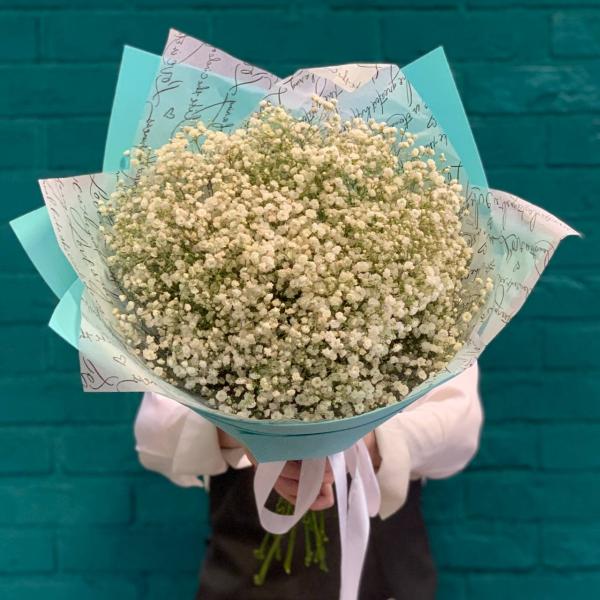 11 белых гипсофил "Вечная нежность"