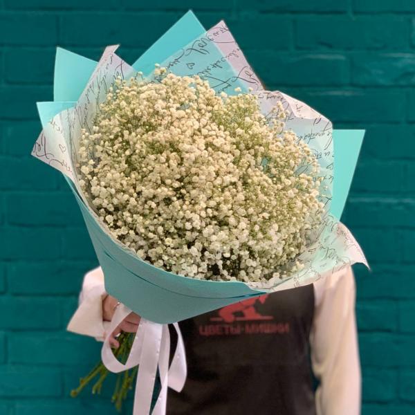 11 белых гипсофил "Вечная нежность"