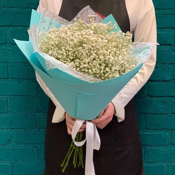 11 белых гипсофил "Вечная нежность"