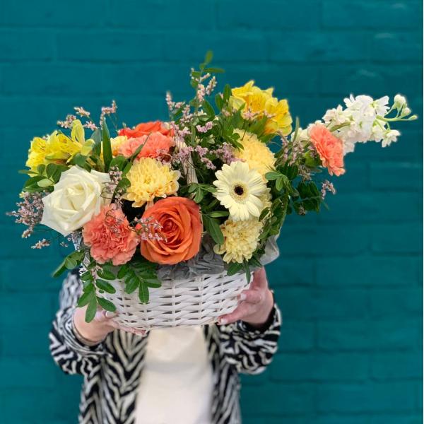  Роза и хризантема "Французский блюз" 