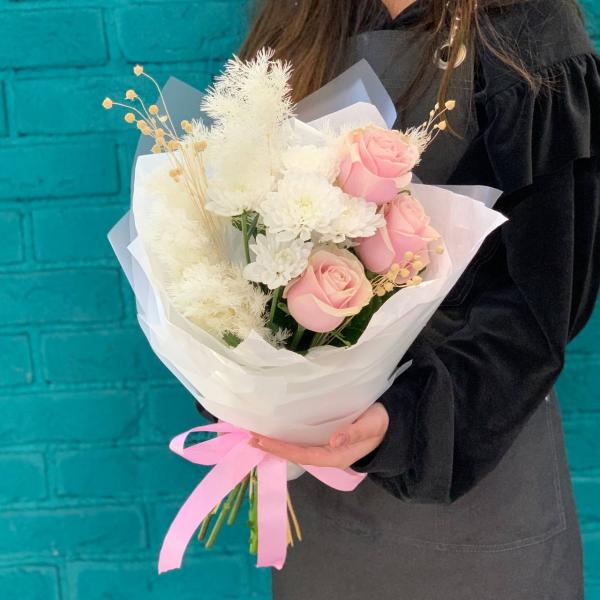  Роза и хризантема "Сказка на ночь"