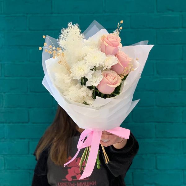  Роза и хризантема "Сказка на ночь"