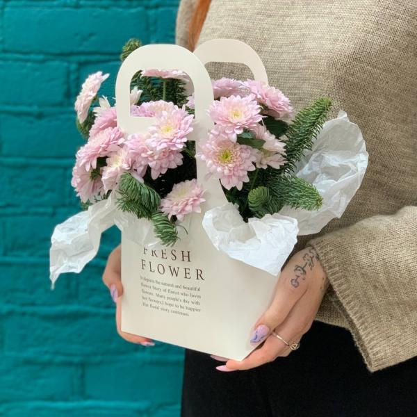 фото Розовой хризантемы и нобилиса "Розовая мишура"