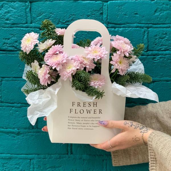 фото Розовой хризантемы и нобилиса "Розовая мишура"