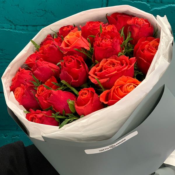 21 роза  “Малина“