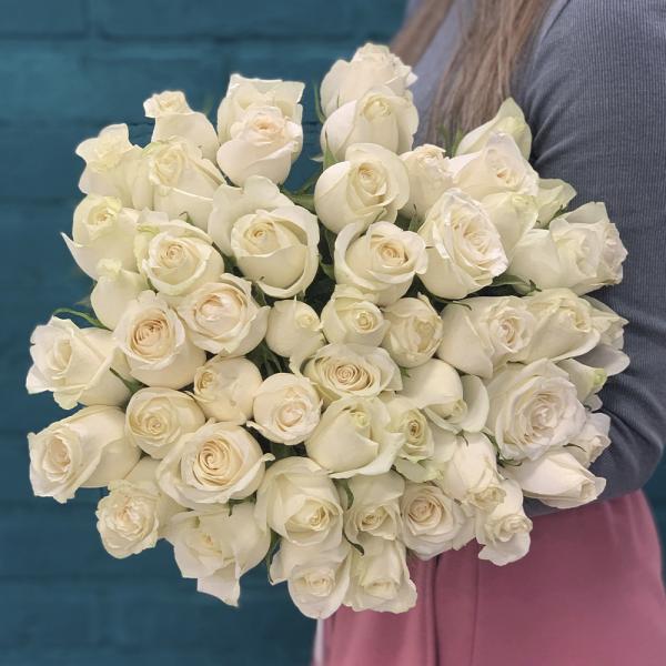 51 белая роза “Венский лес “