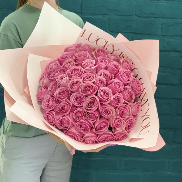 51 роза "Розовая симфония"