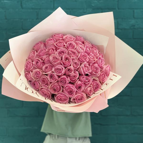 51 роза "Розовая симфония"