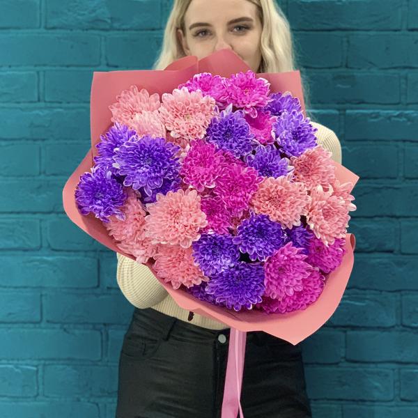 9 хризантем "Детский смех"