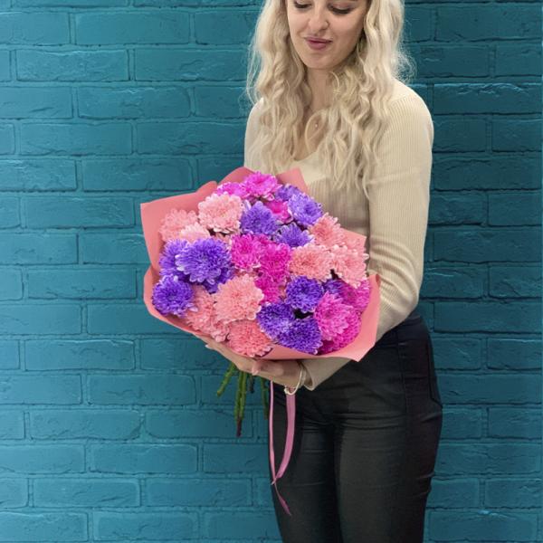 9 хризантем "Детский смех"