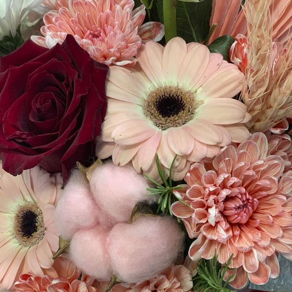 Коробка с розой и хлопком "Ирония судьбы"