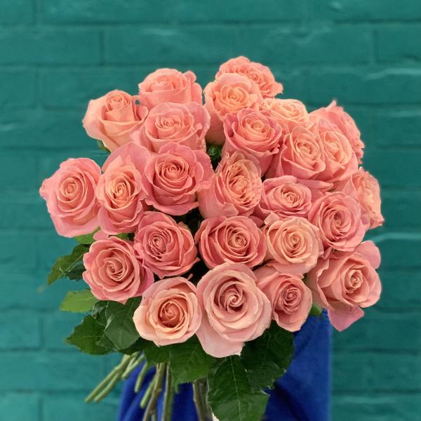 25 розовых роз "Розовый пудинг"