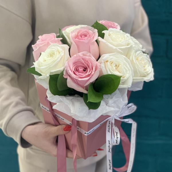 11 роз "Пудровая слабость"