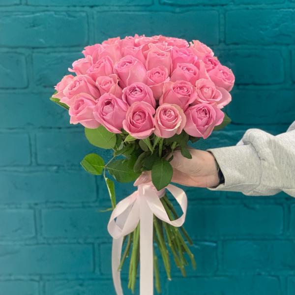 33 розовых роз "Ванильная сладость"
