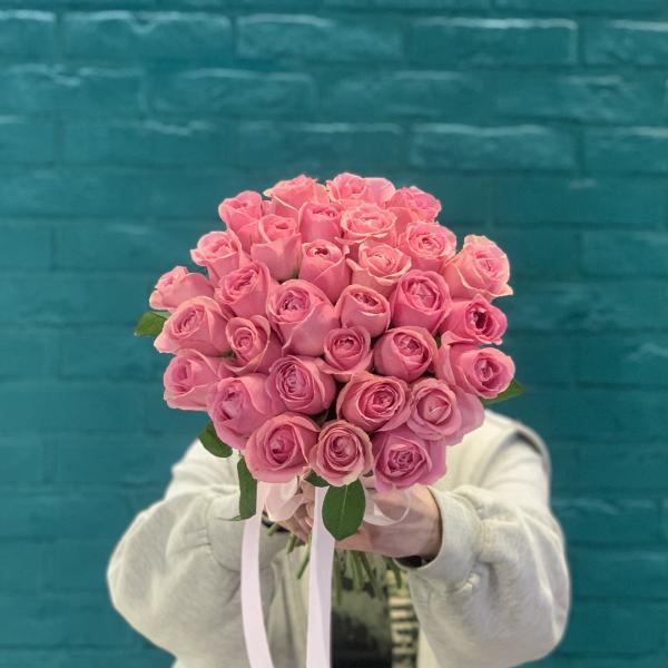 33 розовых роз "Ванильная сладость"