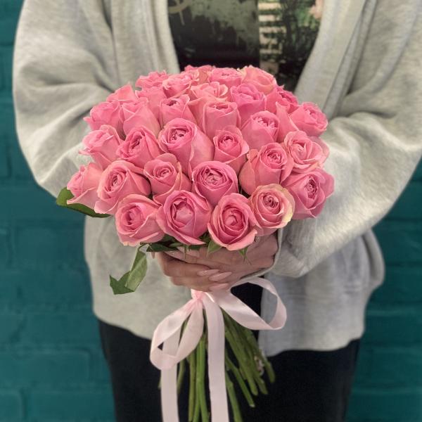 33 розовых роз "Ванильная сладость"