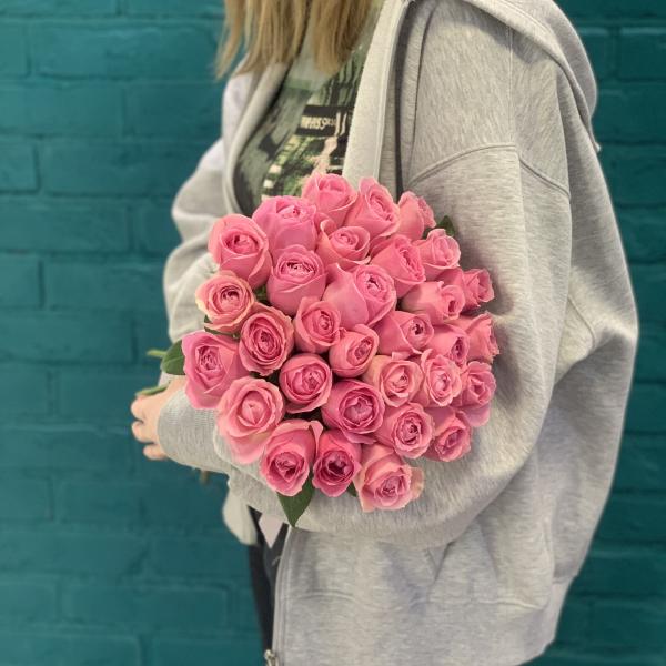 33 розовых роз "Ванильная сладость"