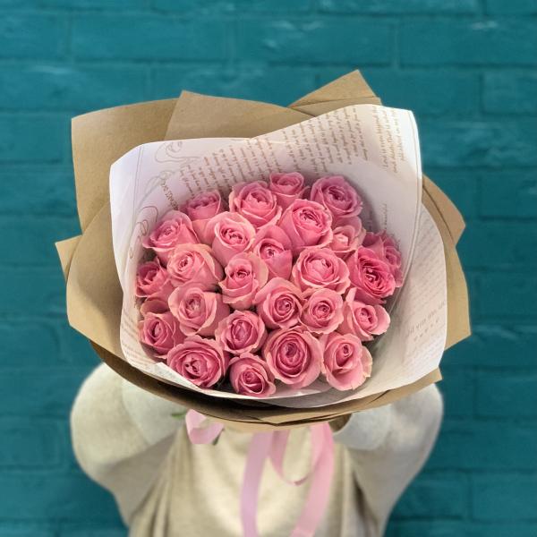 25 розовых роз "Приятная неожиданность" 