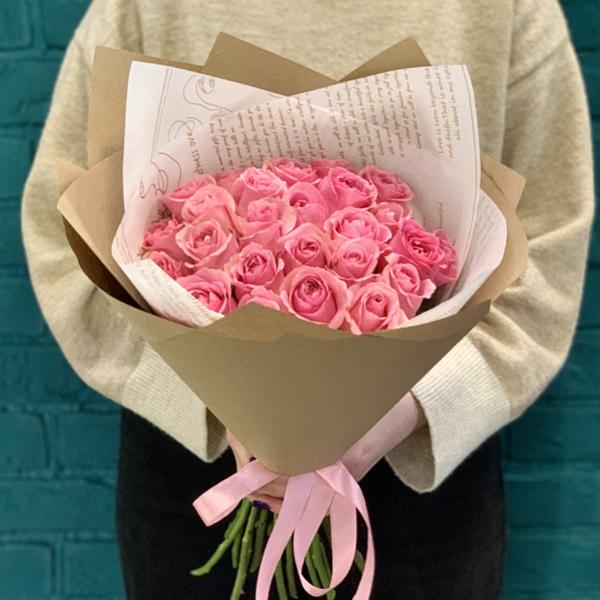 25 розовых роз "Приятная неожиданность" 