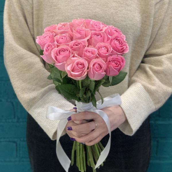 21 розовая роза  "Искреннее признание"