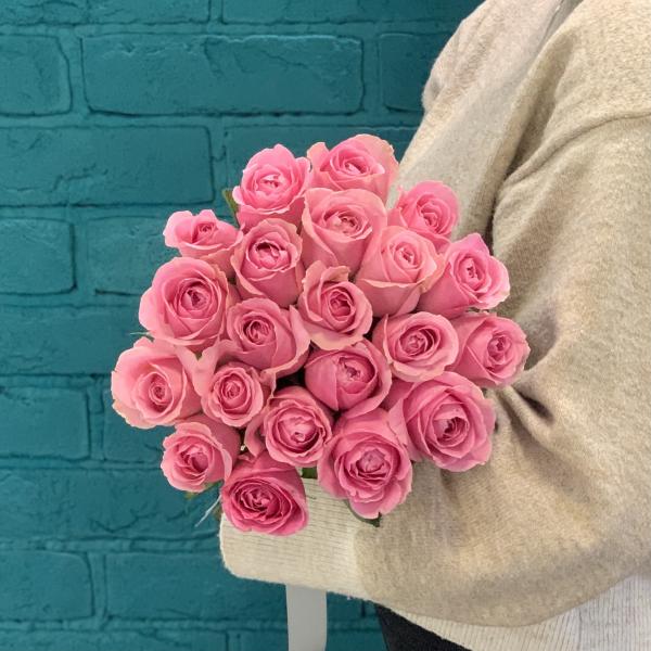 21 розовая роза  "Искреннее признание"