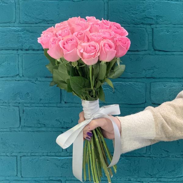 21 розовая роза  "Искреннее признание"