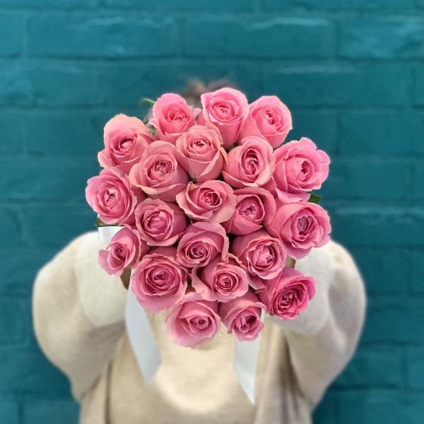 21 розовая роза  "Искреннее признание"